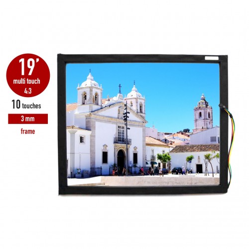 IR LED  i-Touch smart multi touch screen panel 10 interactive touches screen frame 3 mm 19 inch