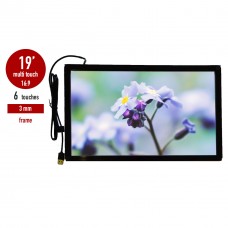 IR LED i-Touch multi capacitive touch panel wide 6 touches screen panel in frame 3 mm 19 inch