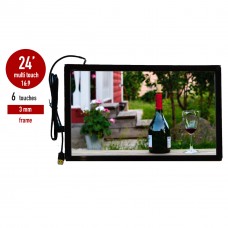 IR LED  i-Touch multi touch screen, wide 6 touches screen in frame 3 mm 24 inch