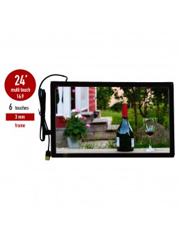 IR LED  i-Touch multi touch screen, wide 6 touches screen in frame 3 mm 24 inch