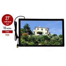 IR LED  i-Touch multi touch screen, wide 10 touches screen in frame 3 mm 27 inch